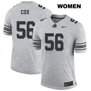 Women's NCAA Ohio State Buckeyes Aaron Cox #56 College Stitched Authentic Nike Gray Football Jersey ZH20Y87GI